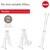 Hailo M80 Alu-Multifunktionsleiter - Mehrzweckleiter mit 4 Produktbild-Vorschau 2