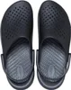 A top-down view of a pair of black Crocs LiteRide clogs. Anteprima dell’immagine prodotto