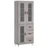 The Living Store Highboard Grau Sonoma 69,5x34x180 cm Produktbild-Vorschau 3