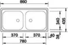 BLANCO 500372, Edelstahl, 2 Becken, 370 x 340 mm, 370 x 340 Produktbild-Vorschau 2