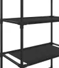 A close-up view of a black three-tier shelving unit, likely a toilet rack, against a white background. Náhled obrázku produktu