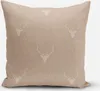 SCHÖNER LEBEN. Kissenhülle Jacquard Hirschkopf Geweih beige Produktbild-Vorschau 1