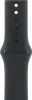 A close-up view of a black watch band. Voir les images du produit