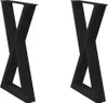 vidaXL Gambe del tavolo da pranzo 2 pezzi nero 50x(72-73,3) Anteprima dell’immagine prodotto 1