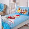 A child's bed with bedding featuring cartoon characters. Produktbild-Vorschau