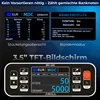 A marketing image showcasing a money counting machine with its interface and features. Produktbild-Vorschau