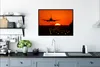 MuchoWow® Gerahmtes Poster Sonnenuntergang - Flugzeug - Produktbild-Vorschau 3