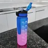 Butelka motywacyjna na wodę 1000ml bidon z miarką słomką Podgląd zdjęcia produktu 4