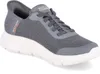 A gray Skechers Go Walk Flex Hnds Up shoe is shown from a side angle on a white background. Anteprima dell’immagine prodotto
