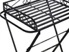 A close-up view of a black metal side table with two shelves. Produktbild-Vorschau