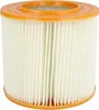 A single cylindrical filter with pleats and an orange plastic top and bottom. Produktbild-Vorschau
