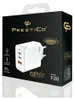 The image shows the packaging of a Prestico F28 65W charger. Produktbild-Vorschau