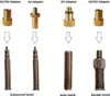 A diagram showing different types of bicycle valve adapters and their corresponding valves. Náhľad obrázku produktu