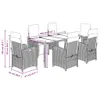 The Living Store 7-tlg. Garten-Essgruppe mit Kissen Grau Produktbild-Vorschau 9