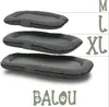 Three dog beds of different sizes are displayed vertically, with size indicators M, L, and XL to their right. The brand name 'BALOU' with paw prints is at the bottom. Anteprima dell’immagine prodotto