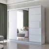 Schwebetürenschrank Kleiderschrank Schrank 250cm Weiß/Weiß Produktbild-Vorschau 1
