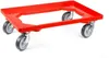 Transportroller für Euroboxen 60x40cm mit Gummiräder rot | Produktbild-Vorschau 1