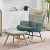 Sillón mecedora Merax con tapicería de bouclé y reposapiés, Vista previa de la imagen del producto 5