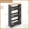A diagram showing the dimensions of a narrow shelving unit. Produktbild-Vorschau
