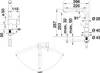 Technical drawing of a faucet with dimensions and angles. Anteprima dell’immagine prodotto