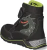 A black boot with a dragon design and green accents. Produktbild-Vorschau
