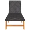 Sonnenliegen 2 Stk. Schwarz Braun Poly Rattan Massivholz Produktbild-Vorschau 5