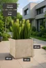VIVANNO Pflanzkübel Fiberglas BLOCK Würfel, Streifenbeige Produktbild-Vorschau 4