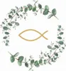 20 Servietten Communion Branches white - Fisch im Kranz Produktbild-Vorschau 1