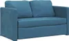 vidaXL Bodensofa mit Schlaffunktion Blau 122x204x55 cm Samt Produktbild-Vorschau 4