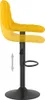 A yellow bar stool with a black adjustable base. Voir les images du produit