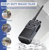 A heavy-duty walkie-talkie is shown with text and images highlighting its suitability for construction sites, workshops, and warehouses. Anteprima dell’immagine prodotto