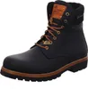 A black leather boot with brown laces and sole. Anteprima dell’immagine prodotto