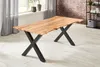 Esstisch Akazie naturfarben 140 x 80 cm X-Gestell schwarz Produktbild-Vorschau 3