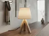 Kleine Tischlampe skandinavisch mit Holz & Leinen Produktbild-Vorschau 7