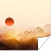 MuchoWow® Poster Malerei - Sonne - Landschaft - Vögel Produktbild-Vorschau 1