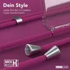A close-up shot of a phone case with a pink lanyard and silver hardware, against a purple textured background. Produktbild-Vorschau