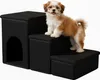 Relaxdays Hundetreppe, 3 Stufen, Höhle & Stauraum, HxBxT: Produktbild-Vorschau 1