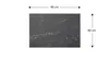 A rectangular metallic magnet board with a black marble pattern, shown with dimensions indicated. Anteprima dell’immagine prodotto