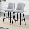 Lot de 2 tabourets de bar, 100 cm, cuirPolyuréthanegris Voir les images du produit 1
