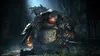 A large, monstrous creature with glowing red eyes is depicted in a dark, atmospheric environment, facing off against a small human warrior wielding a sword. The scene appears to be from a video game. Produktbild-Vorschau