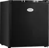A black compact refrigerator is shown in a studio setting against a white background. Náhľad obrázku produktu