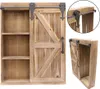 A wooden wall cabinet with a sliding barn door and shelves. Náhled obrázku produktu