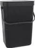 A black trash can with a handle and lid, shown against a white background. Náhľad obrázku produktu