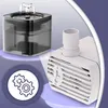 A collage of a pet water fountain and a water pump, with a gear icon. Produktbild-Vorschau