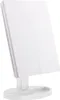 A white makeup mirror with LED lights, shown from a side-angle on a white background. Produktbild-Vorschau