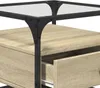 Tavolino con piano in vetro rovere Sonoma 50x50x45 cm Anteprima dell’immagine prodotto 9