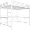 A white metal bunk bed with a desk underneath, shown against a white background. Anteprima dell’immagine prodotto