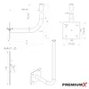 PremiumX 30cm Wandhalter 70cm Mast Ø 38mm Stahl große Produktbild-Vorschau 3