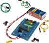 A collection of electronic components and a circuit board are arranged on a white background, suggesting a DIY electronics kit. Produktbild-Vorschau