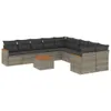 vidaXL 11-tlg. Garten-Sofagarnitur mit Kissen Grau Poly Produktbild-Vorschau 1